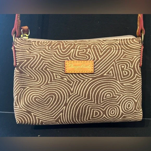 Dooney and Bourke Small Brown Graffiti Crossbody Bag, Vintage - Picture 2 of 15